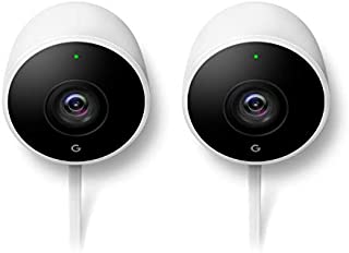 Google Nest Cam Outdoor 2-Pack - Weatherproof Outdoor Camera for Home Security - Surveillance Camera with Night Vision - Control with Your Phone