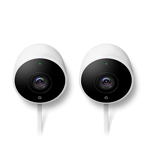 Google Nest Cam Outdoor 2-Pack - Weatherproof Outdoor Camera for Home Security - Surveillance Camera with Night Vision - Control with Your Phone