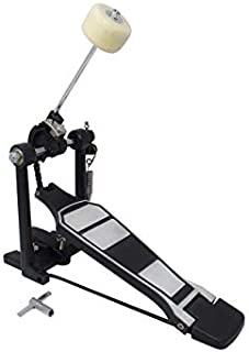 Kick Bass Drum Pedal with Drum Beater Stick and Drum Key For Drum Set by Trademark Innovations