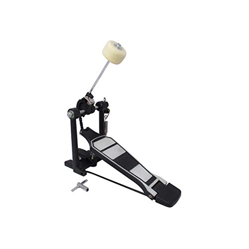 Kick Bass Drum Pedal with Drum Beater Stick and Drum Key For Drum Set by Trademark Innovations