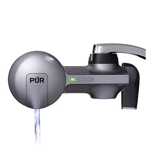 PUR PFM350V Faucet Water Filtration System, Horizontal, Metallic Grey