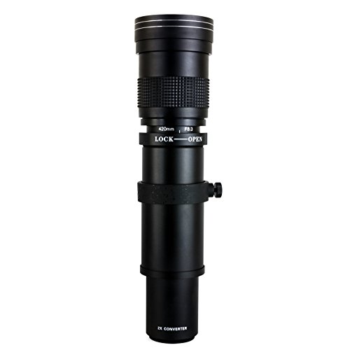 Opteka 420-1600mm f/8.3 HD Telephoto Zoom Lens for Nikon D4s, D4, D3x, Df, D810, D800, D750, D610, D600, D500, D7200, D7100, D7000, D5600, D5500, D5300, D5200, D3400, D3300, D3200 Digital SLR Cameras