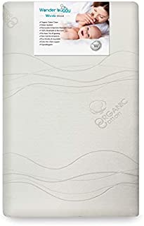 Wonder Dream Mini Crib Mattress, Organic Cotton, 100% Breathable, Non Toxic, No VOC's, Water Repellent, Hypoallergenic