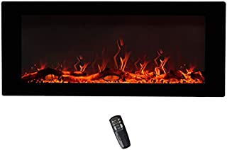 FLAME&SHADE 42 Inch Wide Electric Fireplace, Wall Mounted or Freestanding Portable Room Heater with Infrared Remote, 1500/750w