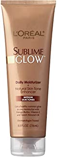 L'Oreal Paris Skincare Sublime Glow Daily Moisturizer and Natural Skin Tone Enhancer Medium Skin Tones, Sunless tanning lotion, 8 fl. oz.