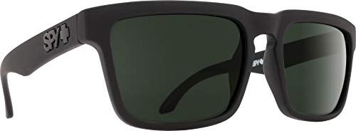 Spy Optic Helm Polarized Sunglasses, Soft Matte Black/Happy Gray/Green Polar, 57 mm