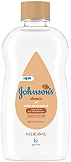 Johnson's Almond Oil for Baby and Adult Skin, Moisturizing Body and Massage Oil, Gentle and Nourishing Mineral Oil Formula with Pure Almond Oil, Paraben-Free, Phthalate-Free, Dye-Free, 14 fl. oz