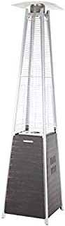 Fire Sense Coronado Brushed Brozne Pyramid Flame Heater with Wheels | Beautiful Tall Flame | Uses 20 Pound Propane Tank | 40,000 BTU Output | Portable Outdoor and Patio Heat Lamp