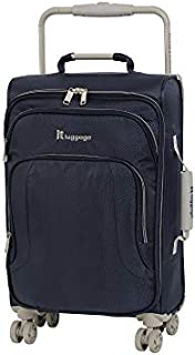 it luggage World's Lightest New York Softside 8 Wheel Spinner, Evening Blue With Cobblestone Trim, Carry-On 22-Inch