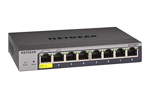 NETGEAR 8-Port Gigabit Ethernet Smart Switch (GS108T) - Managed, Desktop