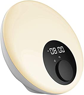 Wake-Up Light Alarm Clock with Sunrise Simulation - Bluetooth Enabled, USB Port for Phone Charging, Color Change Mode, 6 Alarms, Snooze Function, Sleep Mode, Night Light for Perfect Bedroom Light