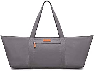 ELENTURE Full-Zip Extra Large Yoga Mat Tote Bag with Multi-Functional Storage Pockets for Sports Gym Pilates (Dark Grey)