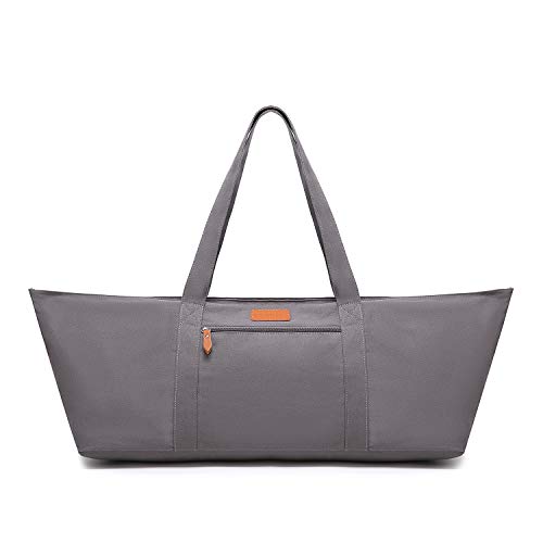 ELENTURE Full-Zip Extra Large Yoga Mat Tote Bag with Multi-Functional Storage Pockets for Sports Gym Pilates (Dark Grey)