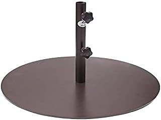 Abba Patio 55 lb Patio Umbrella Base Heavy Duty Round 28 inch Diameter Steel Outdoor Market Umbrella Base Stand for Deck, Lawn, Garden, Pool, Brown