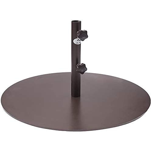 Abba Patio 55 lb Patio Umbrella Base Heavy Duty Round 28 inch Diameter Steel Outdoor Market Umbrella Base Stand for Deck, Lawn, Garden, Pool, Brown