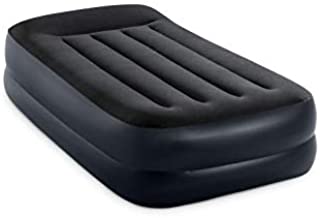 Intex Dura-Beam Standard Series Pillow Rest Raised Airbed w/Built-in Pillow & Internal Electric Pump, Twin