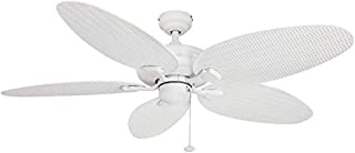 Honeywell Duvall 52-Inch Tropical Ceiling Fan, Five Wet Rated Wicker Blades, Indoor/Outdoor, White