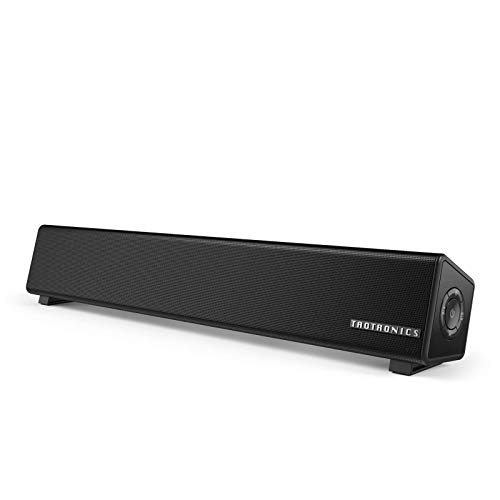 TaoTronics Bluetooth 5.0 Computer Speaker, Wired/Wireless Computer Sound Bar, Mini Soundbar Speaker for PC/Cellphone/Tablets/Desktop, Aux Connection