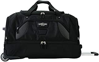 TPRC Adventure Rip-Stop Upright Rolling Duffel Bag, Black, 21 Inch