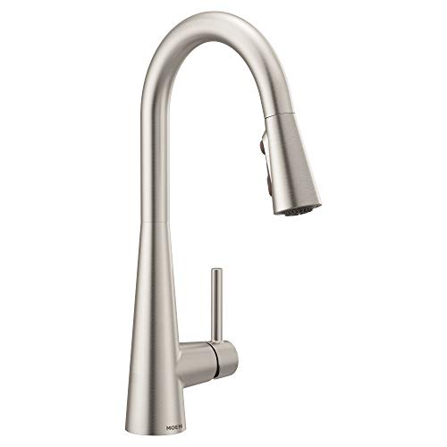 Moen 7864SRS Sleek One-Handle High Arc Pulldown Kitchen Faucet Featuring Power Clean, Spot Resist Stainless