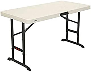 Lifetime 80387 4-Foot Commercial Adjustable Folding Table, Almond