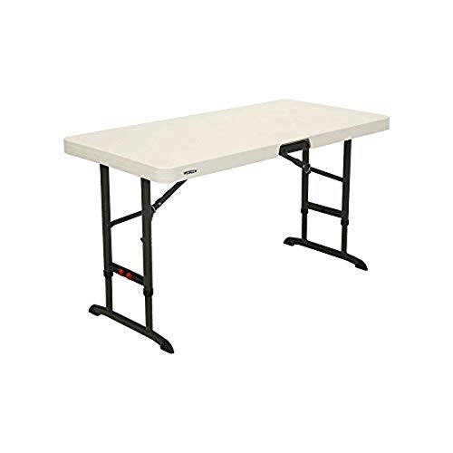 Lifetime 80387 4-Foot Commercial Adjustable Folding Table, Almond