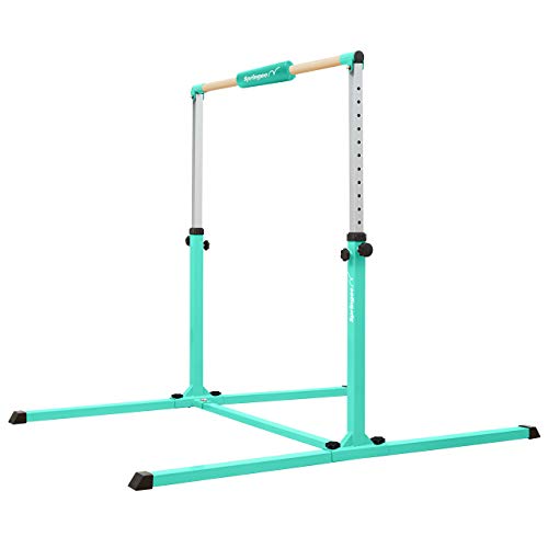 Springee Adjustable Height Team Gymnastics Bar - Gymnastics Equipment for Home - Kip Bar (Teal)