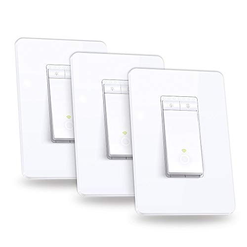 Kasa Smart Dimmer Switch by TP-Link, Single Pole, Needs Neutral Wire, WiFi Light Switch for LED Lights, Works with Alexa and Google Assistant, UL Certified, 3-Pack(HS220P3)