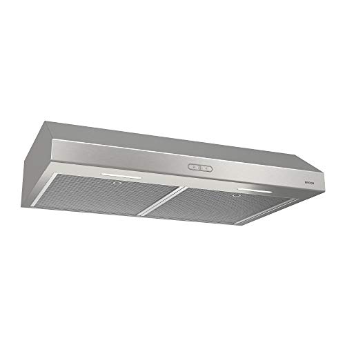 Broan-NuTone BCDF130SS Glacier Convertible Range Hood Light Exhaust Fan for Under Cabinet, Stainless Steel