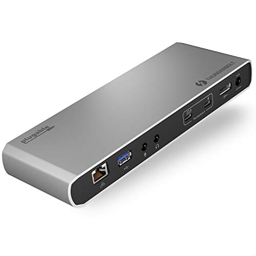 Plugable Thunderbolt 3 Dock Compatible with MacBook Pro and Thunderbolt 3 PCs (4K DisplayPort or HDMI, 1Gb Ethernet, Audio, 3 USB Ports, 85W Charging)