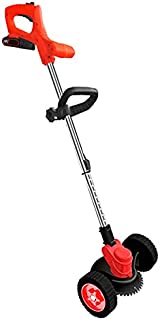 Electric Grass Trimmer Lawn Mower, Portable Cordless Grass Cutter with Moving Wheel/Handheld Garden Grass Trimmer Edger for Lawn Mowing Care