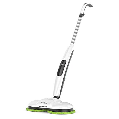 Gladwell Cordless Electric Mop, 3 in 1 Spinner, Scrubber and Waxer Quiet and Powerful Cleaner, Spin Scrubber and Buffer, Polisher for Hard Wood, Tile, Vinyl, Marble And Laminate Floor, White