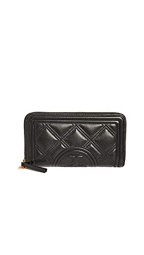 Tory Burch Women's Fleming Soft Zip Continental Wallet, Black, One Size