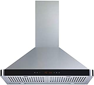 Winflo 30 In. 520 CFM Convertible Stainless Steel Wall Mount Range Hood with Stainless Steel Baffle Filters and Touch Sensor Control