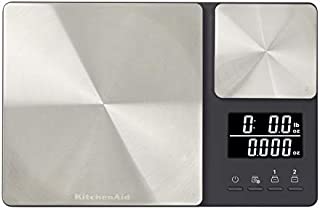 KitchenAid Dual Platform Digital Kitchen Scale, 11 pound capacity, Black