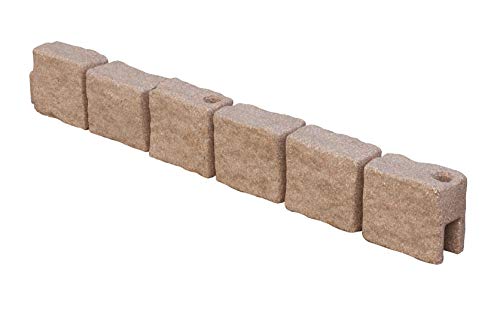 Garden Elements True Form Plastic Flex-Wall Landscape Edging (4 Foot Section- Pack of 4, Cobblestone)