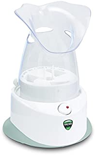 Vicks Personal Steam Inhaler, V1200, Face Steamer or Inhaler with Soft Face Mask for Targeted Steam Relief, Aids with Sinus Problems, Congestion, Cough, Use with Soothing Menthol Vicks VapoPads