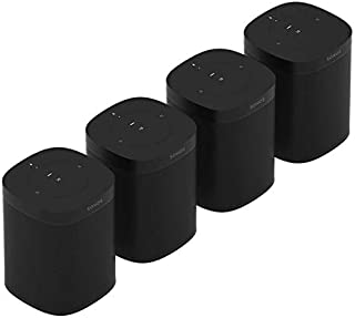 Sonos One (Gen 2) Four Room Set Voice Controlled Smart Speaker with Amazon Alexa Built in (4-Pack Black)