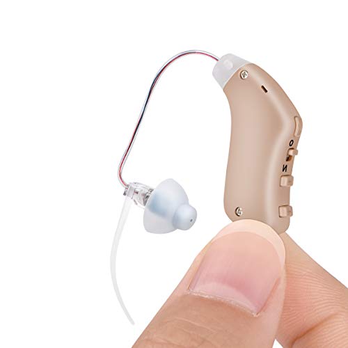 OMKER Digital Hearing Amplifier to Aid and Assist Hearing, Noise Cancelling,Fit Right Ear, Beige