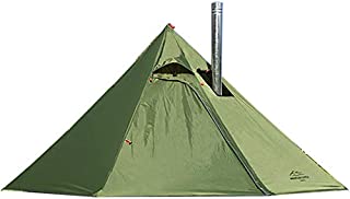 PRESELF Upgraded 2 Person Lightweight Tipi Hot Tent with Fire Retardant Stove Jack for Flue Pipes Teepee Tents for Family Team Outdoor Backpacking Camping Hiking (Olive)