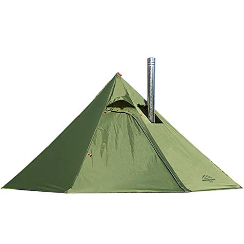 PRESELF Upgraded 2 Person Lightweight Tipi Hot Tent with Fire Retardant Stove Jack for Flue Pipes Teepee Tents for Family Team Outdoor Backpacking Camping Hiking (Olive)