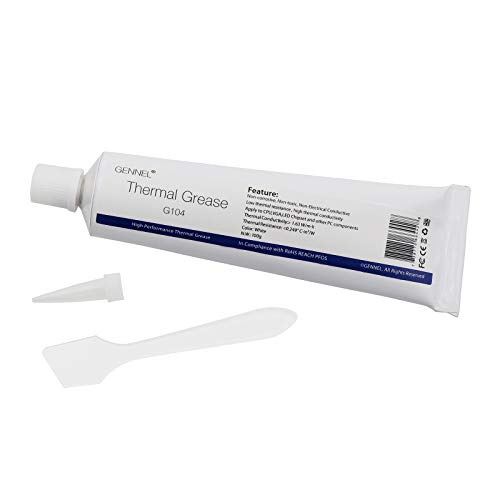 GENNEL 100Gram Tube White Thermal Grease Paste Silicone Compound for PC CPU GPU LED Cooling