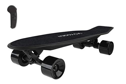 Voyager Neutrino Compact Cruiser Electric Skateboard with Bluetooth Remote | Powerful 350W Brushless Electric Motor, 12.5 MPH Max Speed, 7 Mile Range, Wireless Bluetooth Controller (Black)