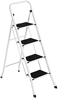 Best Choice Products 4-Step Portable Folding Heavy-Duty Steel Ladder w/Hand Rail, Wide Platform Steps, 330lbs Capacity