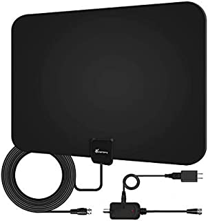 Amplified HD TV Antenna, Digital Indoor HDTV Antenna Up to 120 Mile Range, 4K HD VHF UHF Television Local Channels Detachable Signal Amplifier and 16.5ft Longer Coax Cable