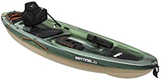 Pelican Sit-on-Top Kayak - Sentinel 100X - 9.5 Feet - Lightweight one Person Kayak (Fade Black Green/Light Khaki, Angler/Fishing) (MBF10P100-00)