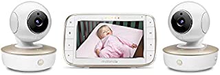 Motorola Video Baby Monitor - 2 Wide Angle HD Cameras with Infrared Night Vision and Remote Pan, Tilt, Zoom - 5-Inch LCD Color Display with Split Screen View, Room Temperature and Sound Alert MBP50-G2