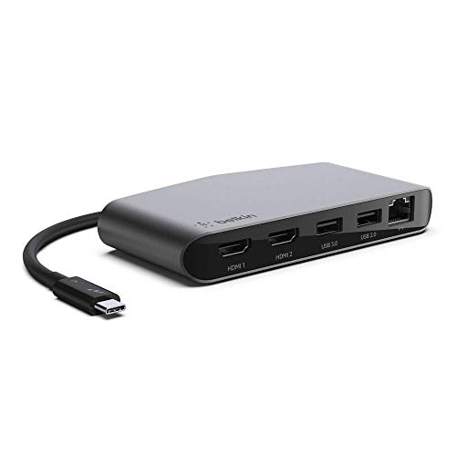 Belkin Thunderbolt 3 Dock Mini W/Thunderbolt 3 Cable (Thunderbolt Dock for MacOS and Windows USB-C Laptops, Dual 4K @60Hz, 40Gbps Transfer Speeds)