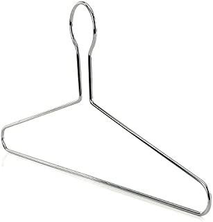 HANGERWORLD 10 Silver 17inch Metal Chrome Security Heavy Duty Hotel Clothes Garment Coat Hanger