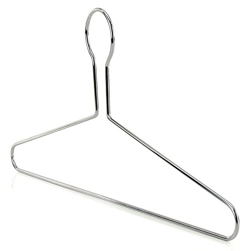 HANGERWORLD 10 Silver 17inch Metal Chrome Security Heavy Duty Hotel Clothes Garment Coat Hanger